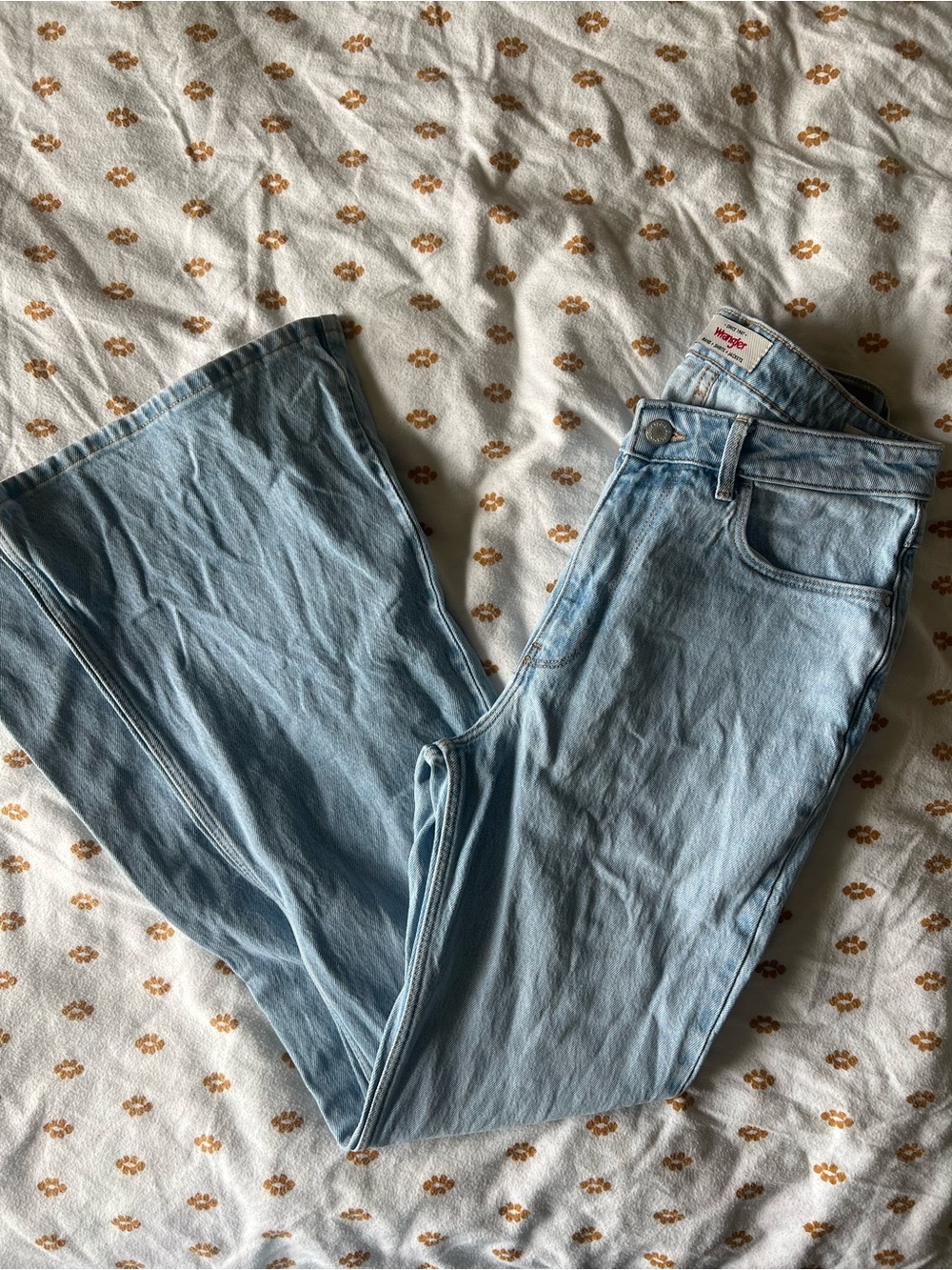 Wrangler Light Blue High-Rise Wide Leg Jeans